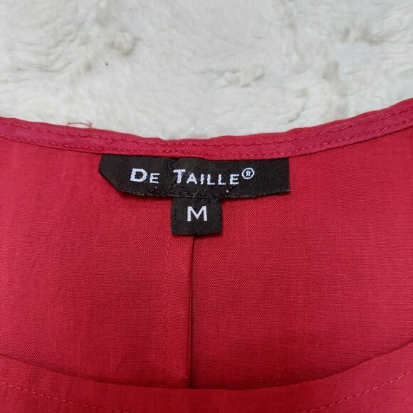 De Taille Womens 2-Piece Sleeveless Blouse With Long Sleeves Top Size Medium Red - Picture 7 of 12